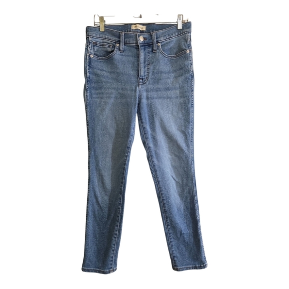 Madewell Mid-rise Stovepipe Jeans In Medium Wash 28 Skyford Wash - Picture 2 of 9